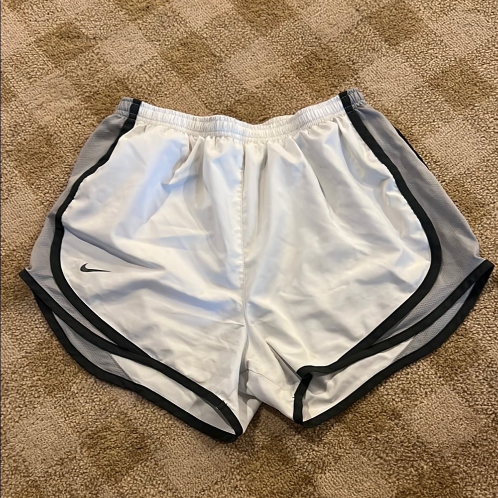 Nike Women's Athletic Shorts in White and Gray